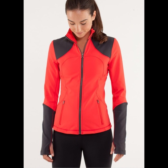 Lululemon Forme Jacket Brushed Love Red/ Deep Coal - Picture 1 of 5
